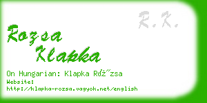 rozsa klapka business card